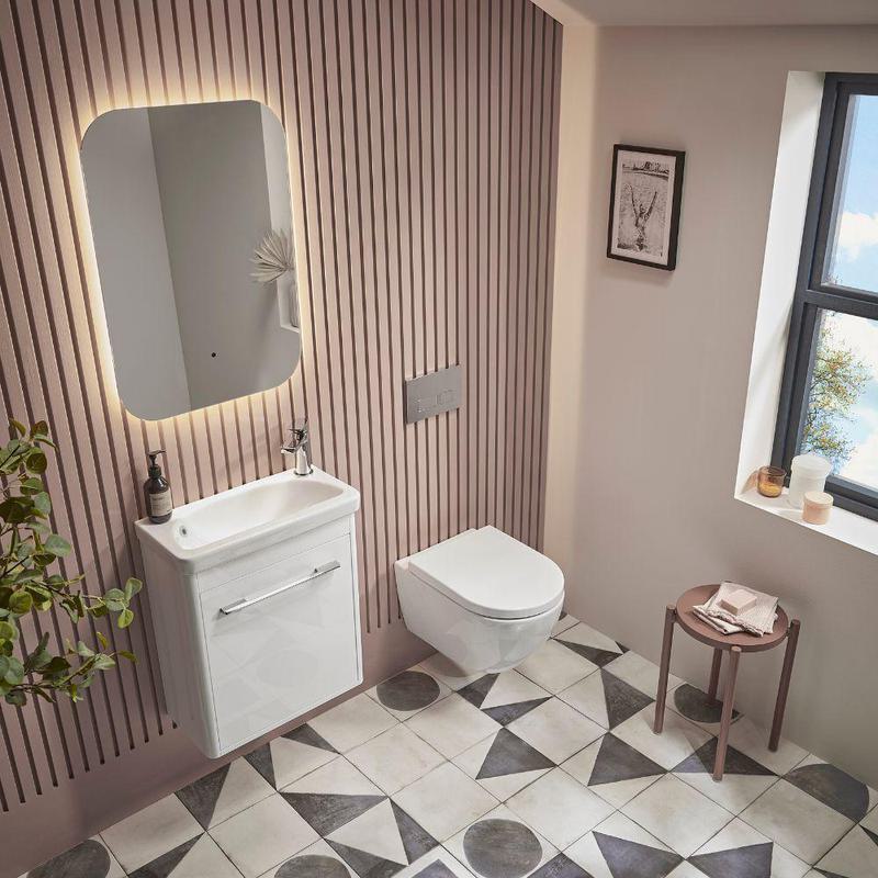 A mini yet maximalist downstairs toilet