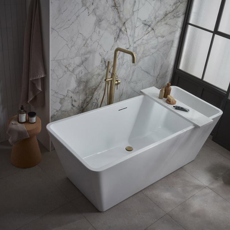 Accent Bath Double Ended Square with Storm nova Brass tap lifestlye square
