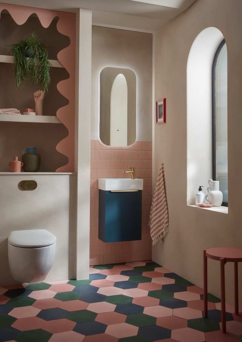 Alto Wall Mounted Cloakroom Unit Dark Blue Lifestyle Alto Wall Mounted Cloakroom Unit Dark Blue Lifestyle