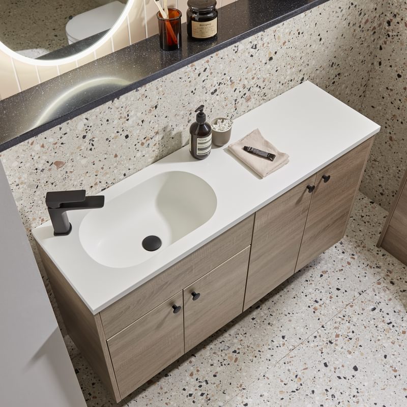 Aruba Fitted Furniture Washed Oak top down basin and worktop detail v1 Aruba Fitted Furniture Washed Oak top down basin and worktop detail v1