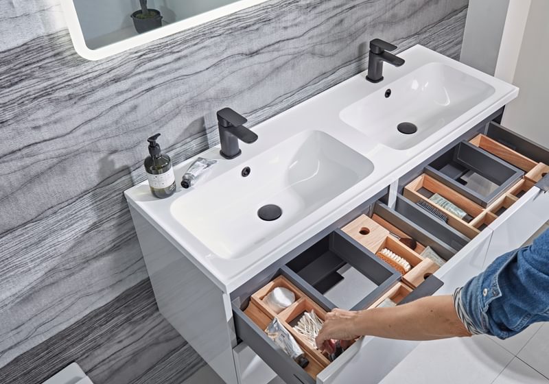 Cadence 1200 Light Grey Open Drawer detail Cadence 1200 Light Grey Open Drawer detail