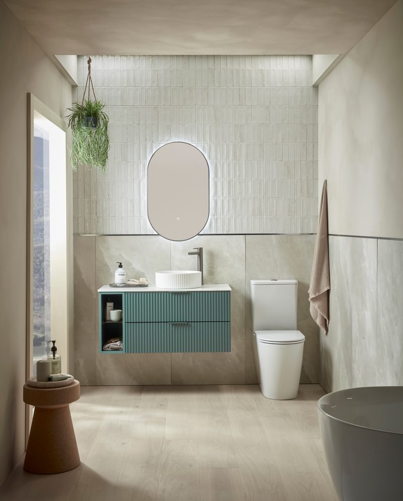 Cadence 800 Viridian green fluted open storage Front on 4855 Cadence 800 Viridian green fluted open storage Front on 4855