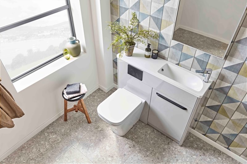 Contour 1000mm light grey run and basin lifestyle Contour 1000mm light grey run and basin lifestyle
