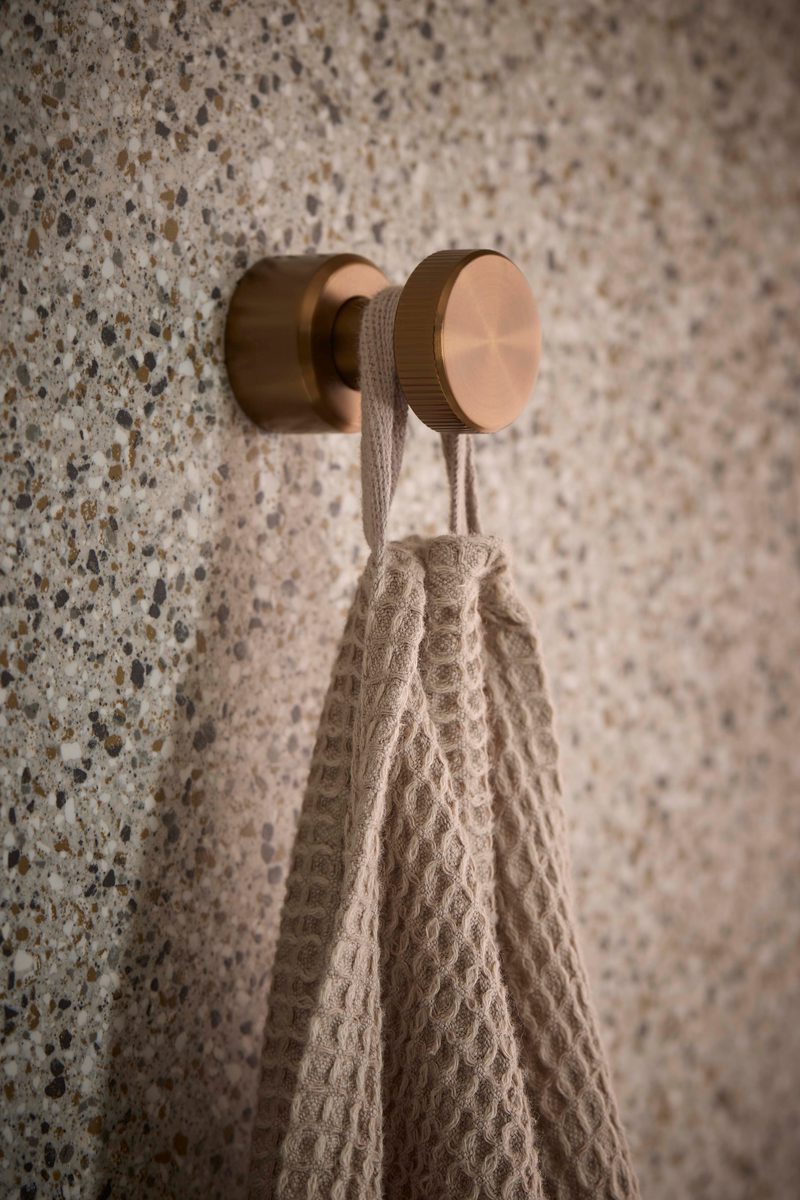 Faber Brushed Bronze Robe Hook Lifestyle Faber Brushed Bronze Robe Hook Lifestyle