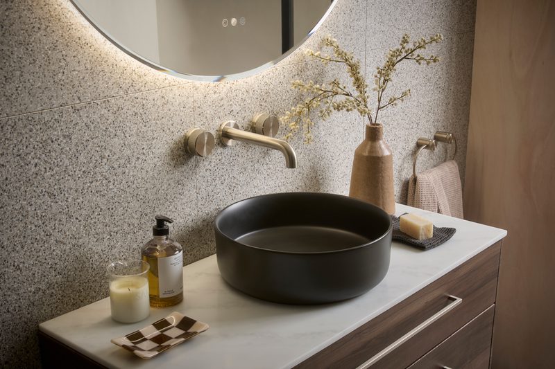 Faber Brushed Nickel Wall Mounted Tap Lifestyle Faber Brushed Nickel Wall Mounted Tap Lifestyle