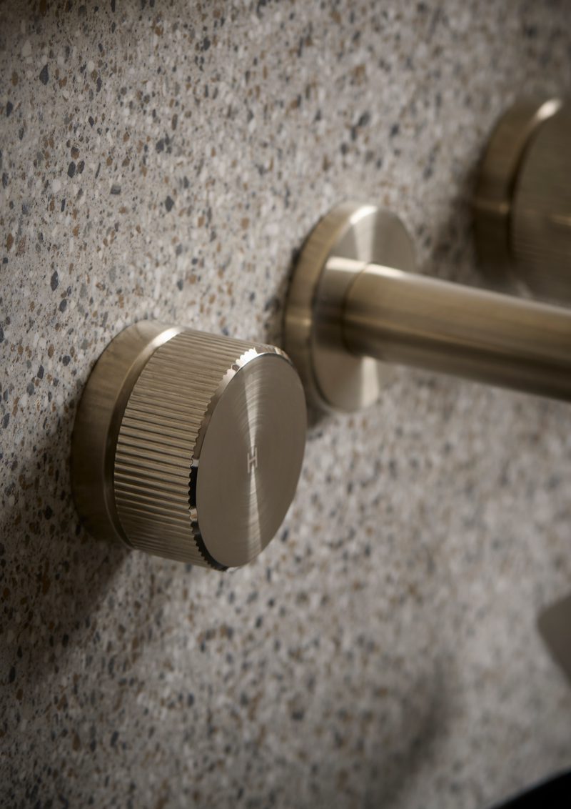 Faber Wall Mounted Basin Mixer Brushed Nickel Detail Faber Wall Mounted Basin Mixer Brushed Nickel Detail