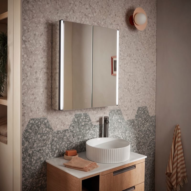 Flow Mirrored Cabinet with Platform Furniture Lifestyle Flow Mirrored Cabinet with Platform Furniture Lifestyle