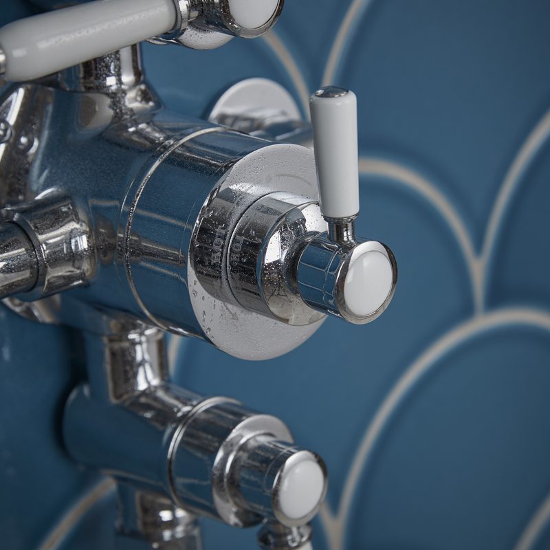Halcyon Exposed Chrome Valve Handle Detail Halcyon Exposed Chrome Valve Handle Detail