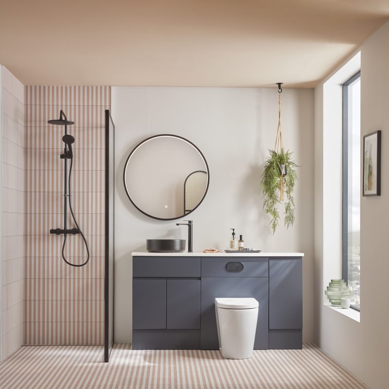 Hide Midnight Grey with Black Basin Lifestyle Hide Midnight Grey with Black Basin Lifestyle