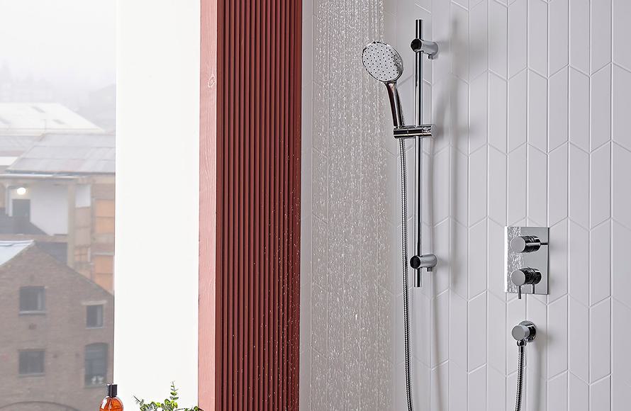 Joy concealed dual function shower system lifestyle v01