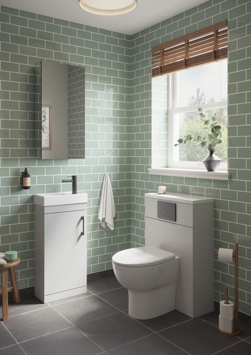 Kew Cloakroom Unit Light Grey Lifestyle Kew Cloakroom Unit Light Grey Lifestyle