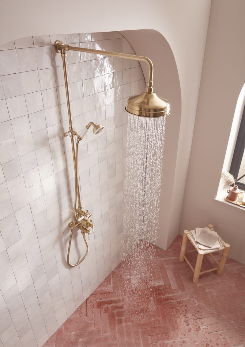 Lansdown Shower exposed brass Lifestyle Lansdown Shower exposed brass Lifestyle