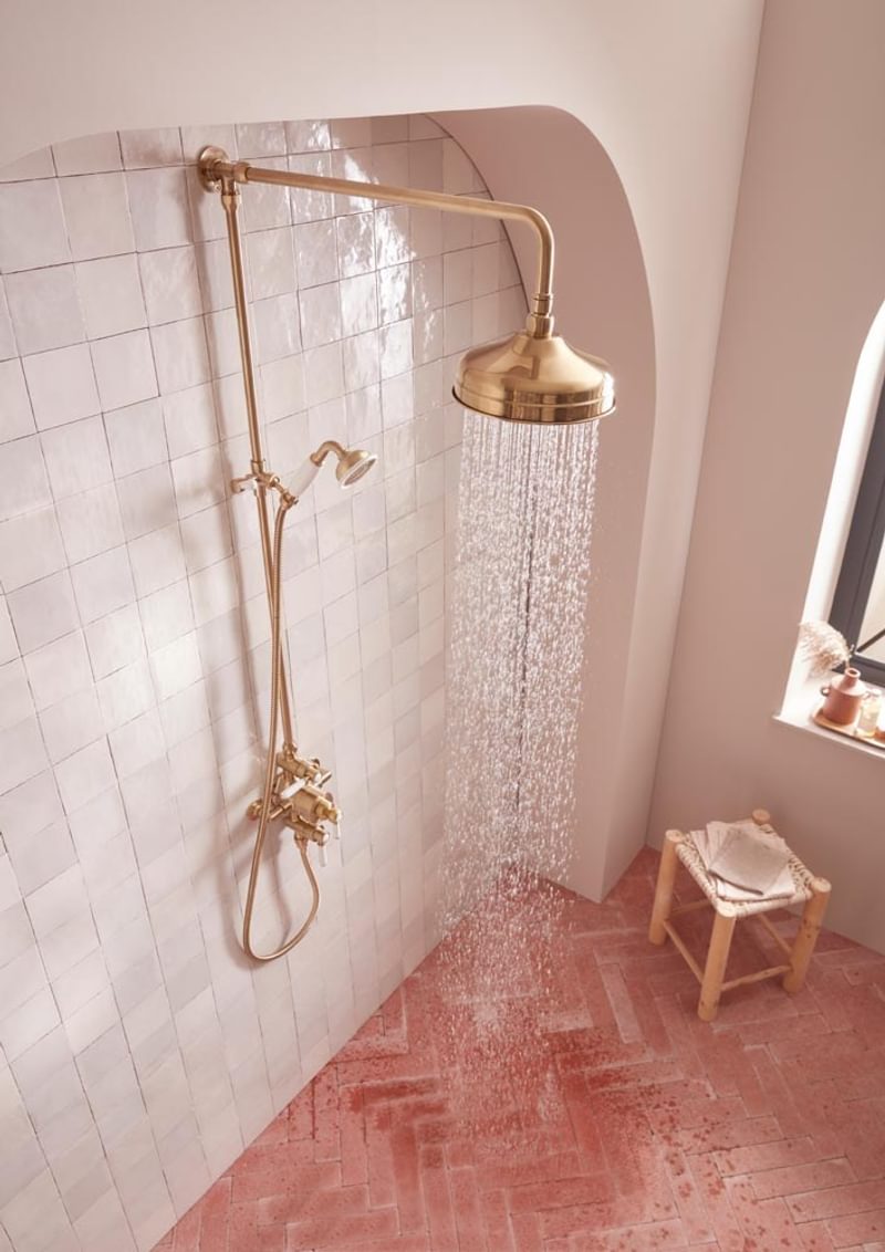 Lansdown Shower exposed brass Lifestyle Lansdown Shower exposed brass Lifestyle