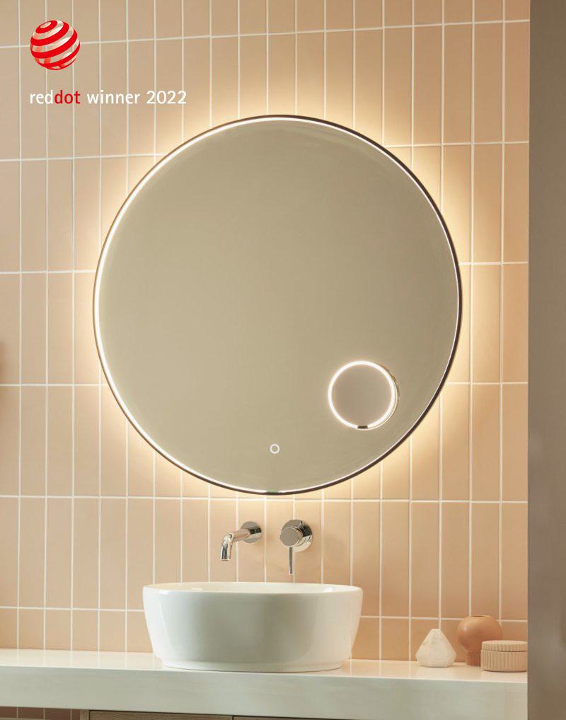 Loop Mirror vanity in position lifestyle2 logo