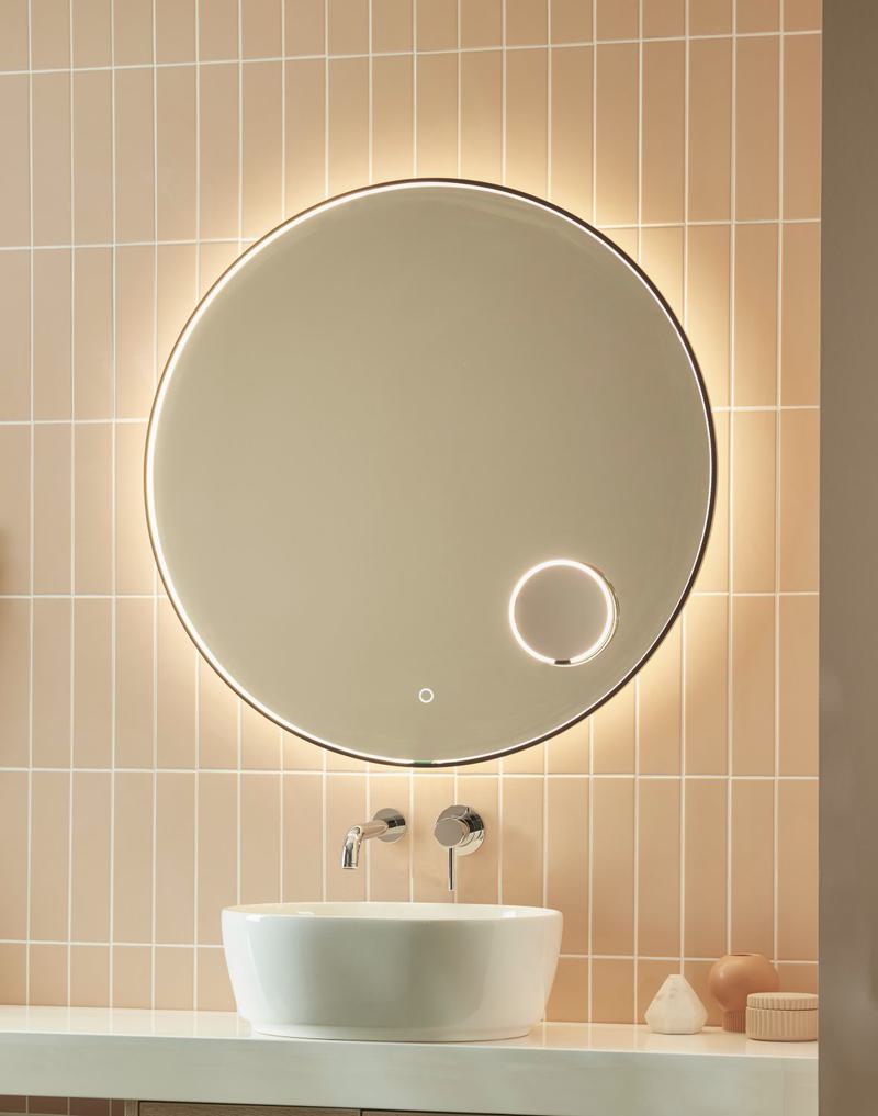 Loop Mirror vanity in position lifestyle2