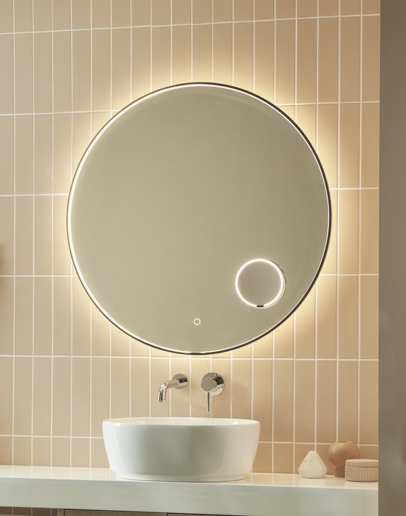 Loop Mirror vanity in position lifestyle2