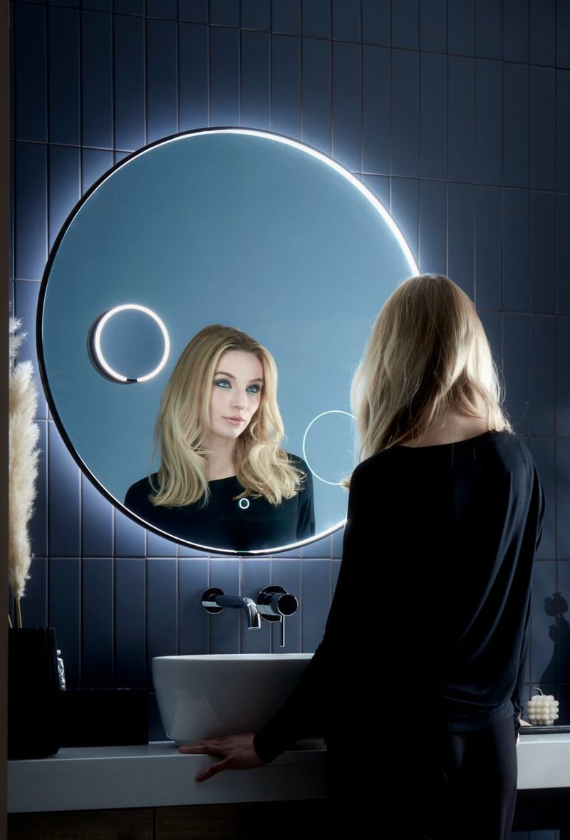Loop Mirror with model lifestyle 2 Loop Mirror with model lifestyle 2