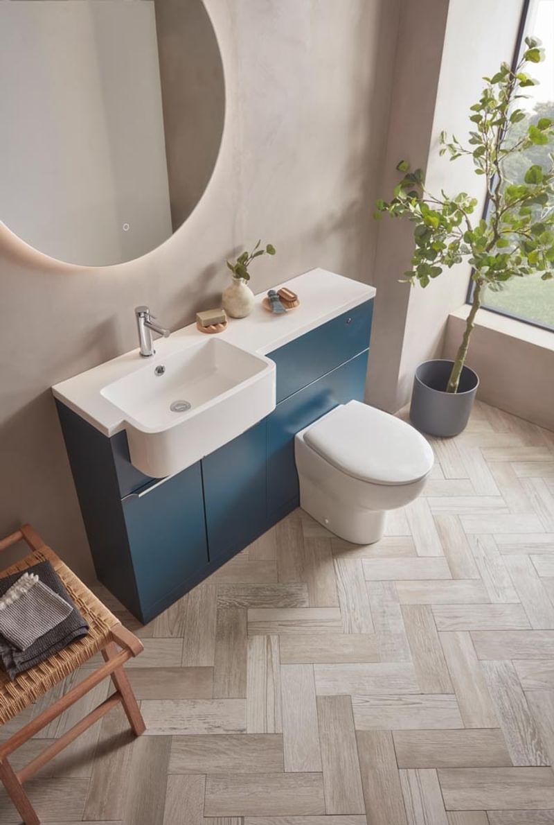 Match 1200mm LH Oxford Blue MAT12 OB Match 1200 LH basin MAT12 BL Top Down 4671 Match 1200mm LH Oxford Blue MAT12 OB Match 1200 LH basin MAT12 BL Top Down 4671