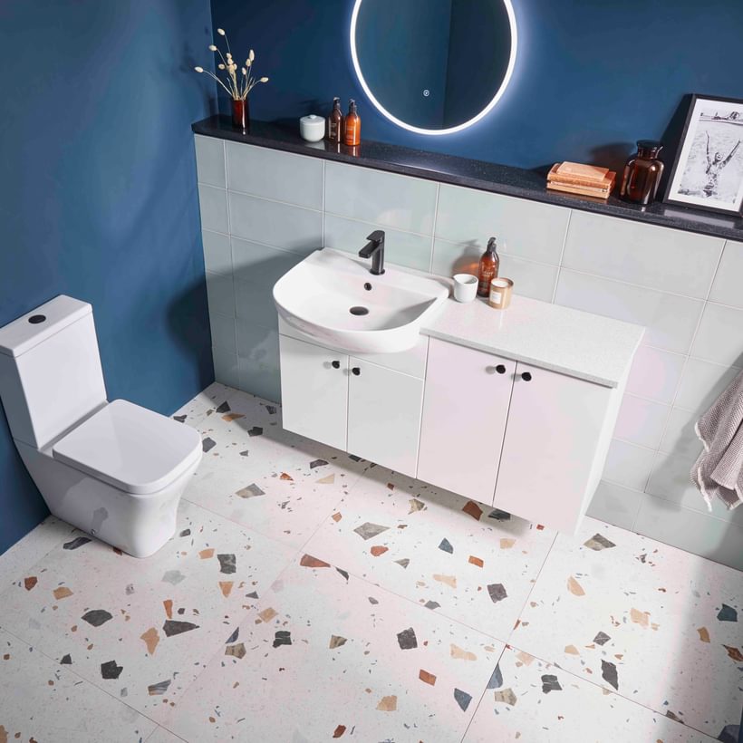 Muse Gloss White wall hung top down lifestyle