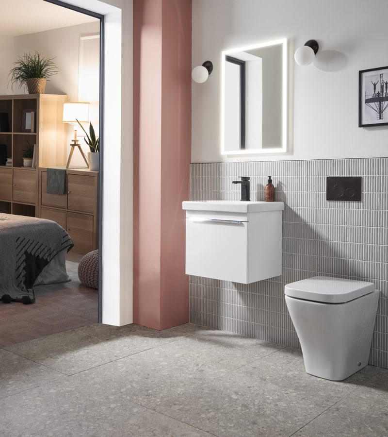 Type 500 wall mounted unit white en suite Lifestyle Type 500 wall mounted unit white en suite Lifestyle
