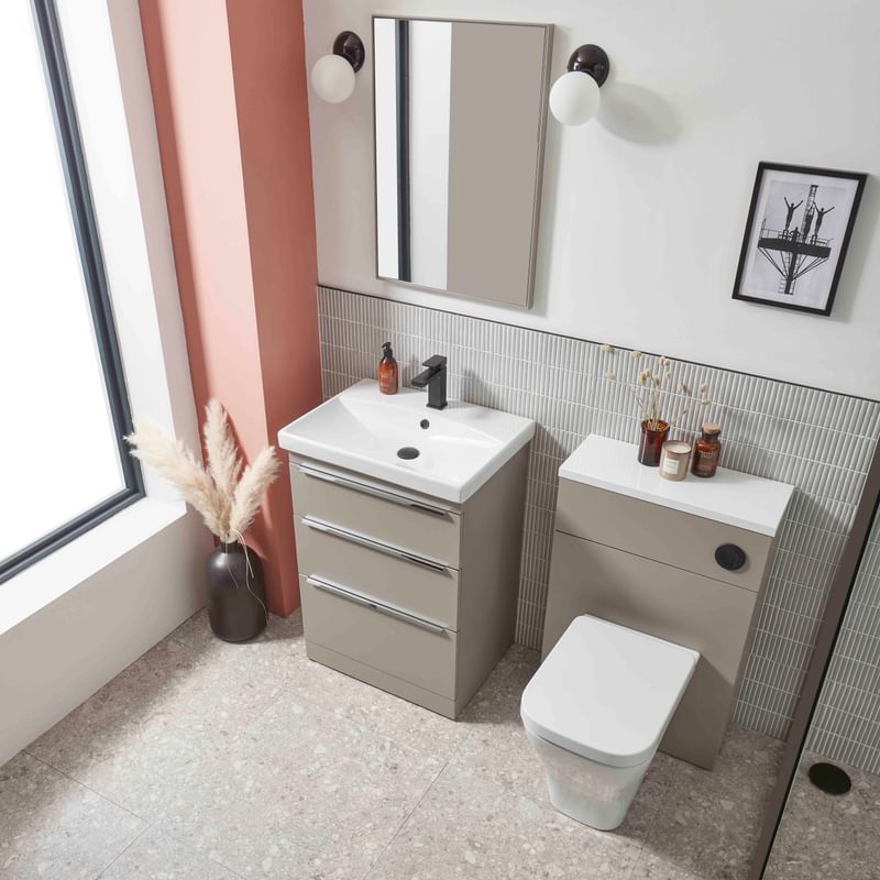 Type 600mm stone grey 3 drawer unit drawer BTW and Serenity BTW WC lifestyle Type 600mm stone grey 3 drawer unit drawer BTW and Serenity BTW WC lifestyle