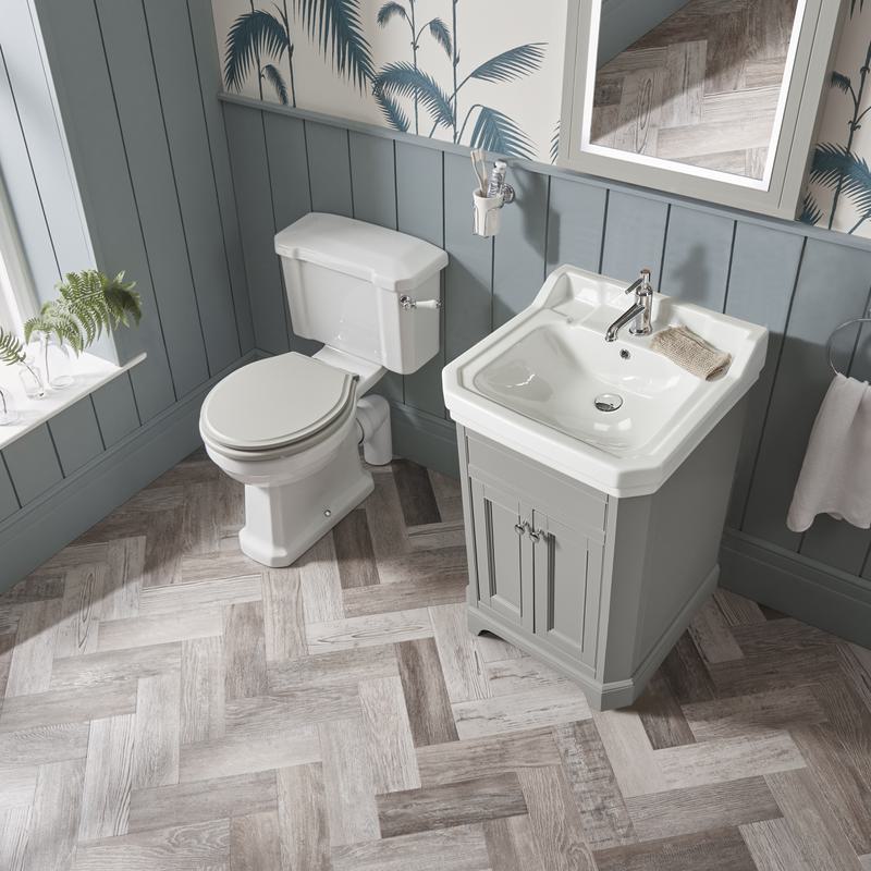 Vitoria 600mm unit pebble grey with close coupled WC v1 2008