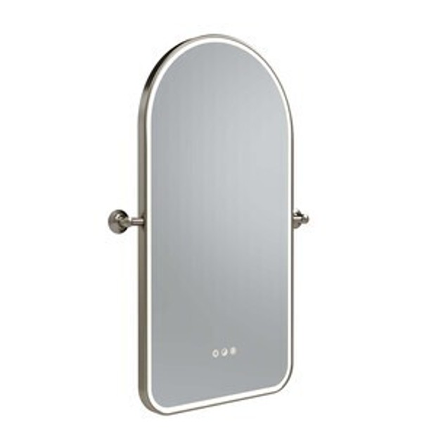 Walcot Arch 400 x 800 Mirror with Wall Brackets Nickel 1102453 Walcot Arch 400 x 800 Mirror with Wall Brackets Nickel 1102453