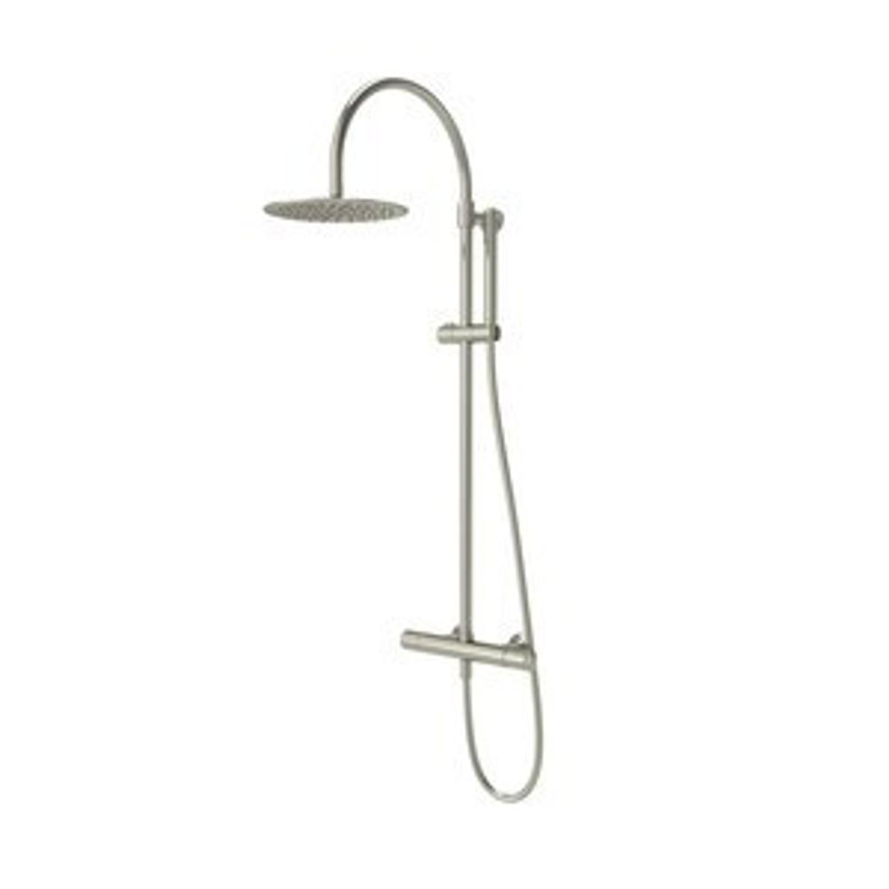 Walcot Dual Function Bar Shower System with Riser Kit Overhead Shower Brushed Nickel 1102545 slide image Walcot Dual Function Bar Shower System with Riser Kit Overhead Shower Brushed Nickel 1102545 slide image