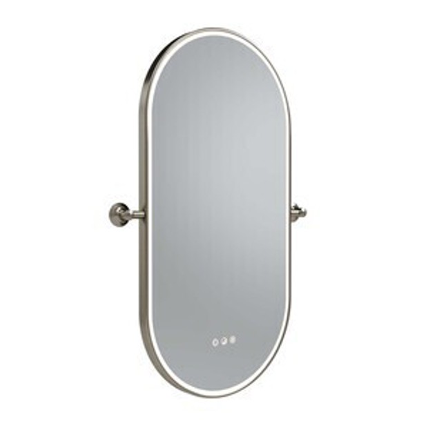 Walcot Pill 400 x 800 Mirror with Wall Brackets Nickel 1102588 Walcot Pill 400 x 800 Mirror with Wall Brackets Nickel 1102588