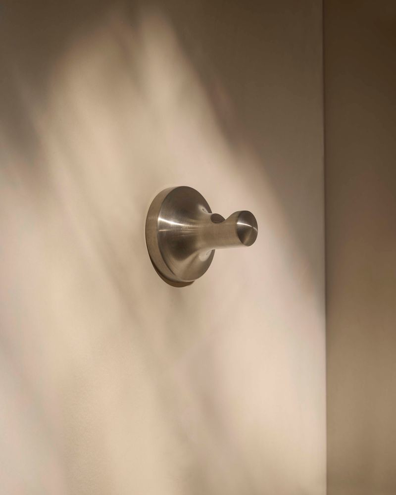 Walcot Robe Hook Nickel Detail slide image Walcot Robe Hook Nickel Detail slide image