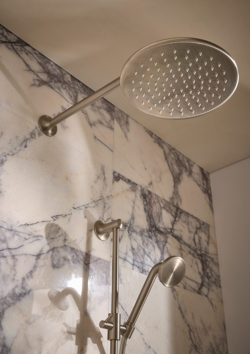 Walcot Shower Head Nickel Detail Walcot Shower Head Nickel Detail