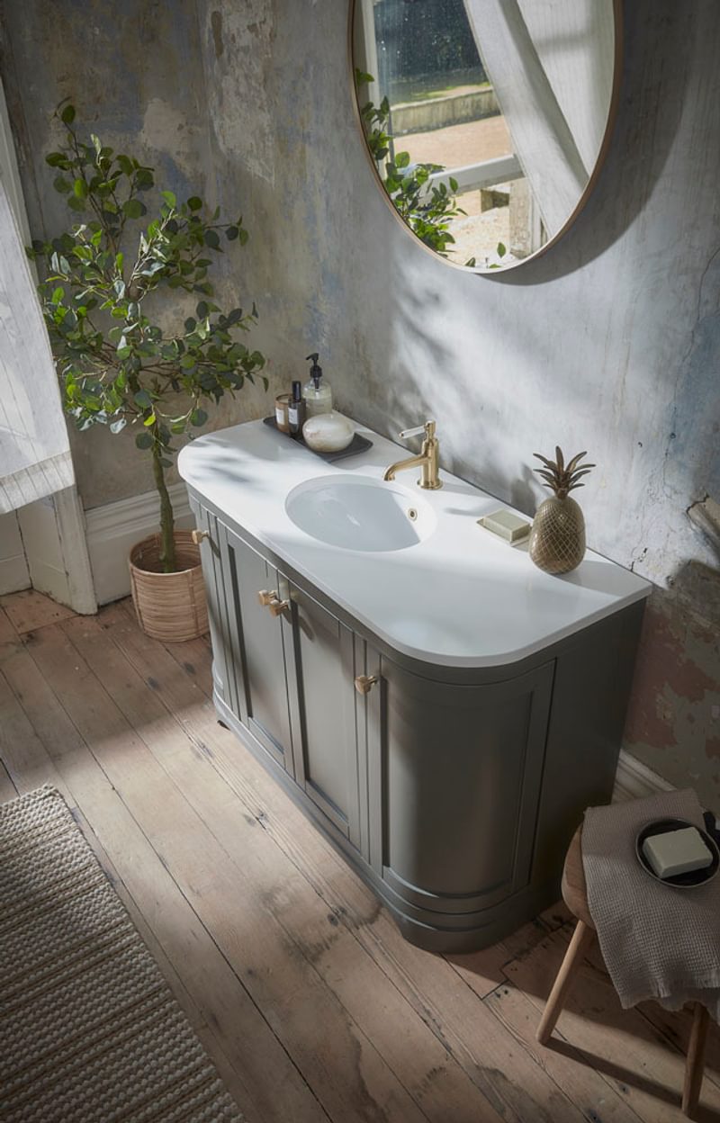 Widcombe Pewter 1200 Single Curved Unit Top Down Lifestyle v2 Widcombe Pewter 1200 Single Curved Unit Top Down Lifestyle v2