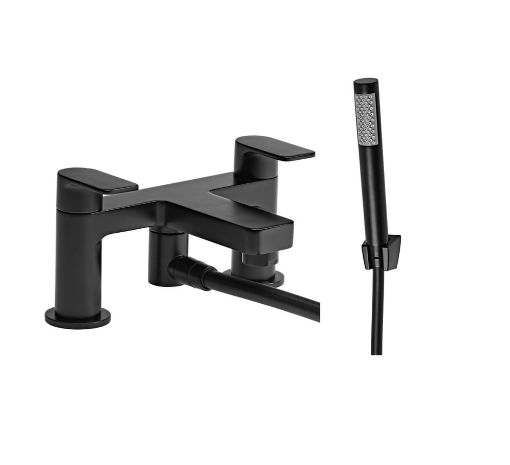 Act bath shower mixer with handset black TR1082 slide image Act bath shower mixer with handset black TR1082 slide image