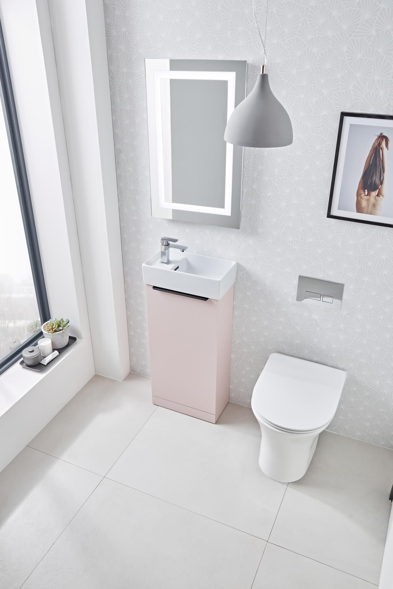 Alto Freestanding Unit Dusky Pink Lifestyle