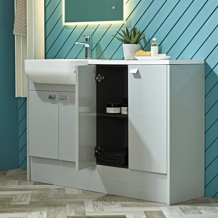 Calm Gloss Light Grey Open detail