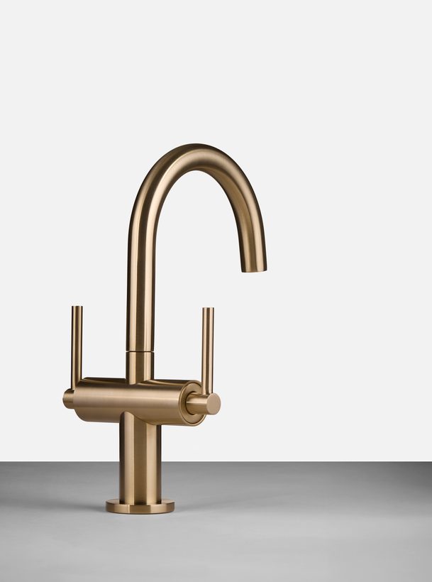 Cohort Lever Brushed Brass Basin Mixer Lifestyle Cohort Lever Brushed Brass Basin Mixer Lifestyle