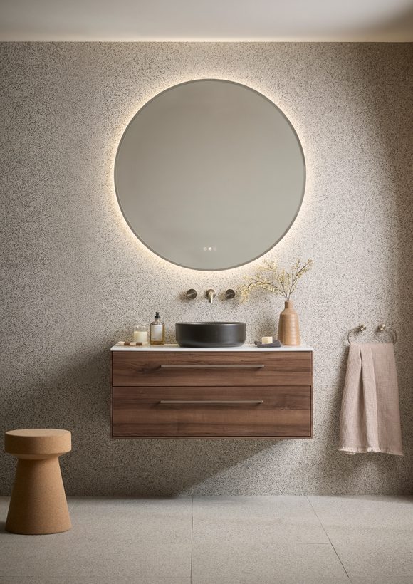 Faber 1000 Wall Mounted Tuscan Walnut Lifestyle Faber 1000 Wall Mounted Tuscan Walnut Lifestyle