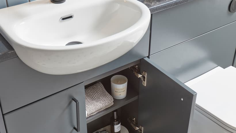 TAV Calm Dk Matt Grey door open detail