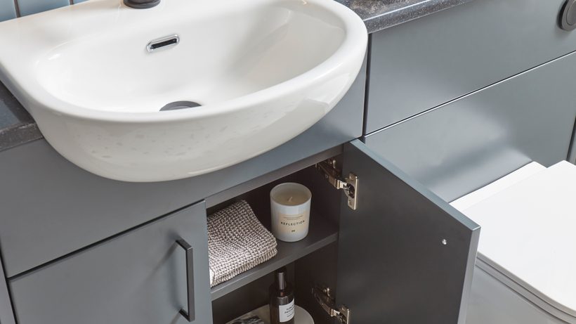 TAV Calm Dk Matt Grey door open detail