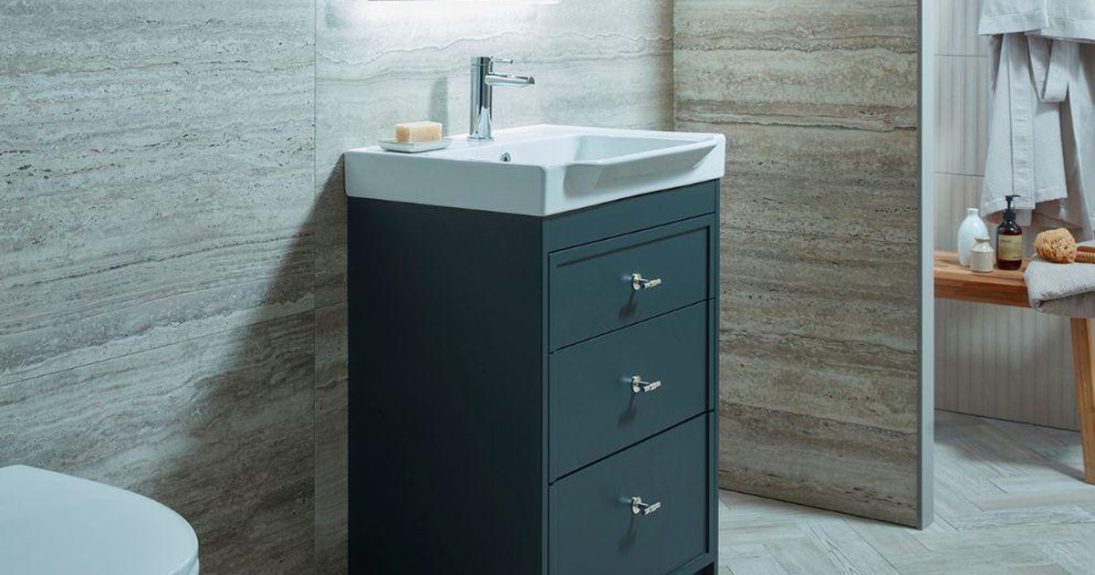 Flint Wood Roper Rhodes Concierge 600 Freestanding 3 Drawer Basin Unit - Coniston Blue | Roper ...