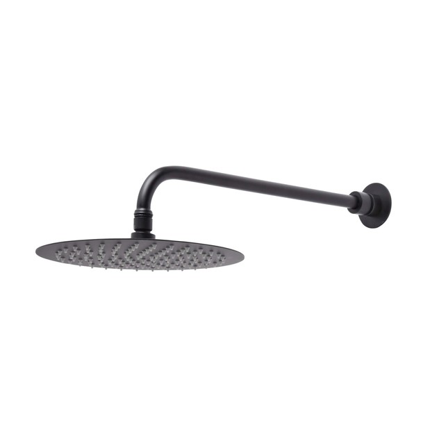 250mm Black Shower Head SVHEAD46 with Black shower arm SVARM12 250mm Black Shower Head SVHEAD46 with Black shower arm SVARM12