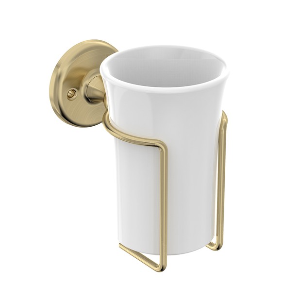 4916 04 Avening Tumbler Holder Brushed Brass 4916 04 Avening Tumbler Holder Brushed Brass