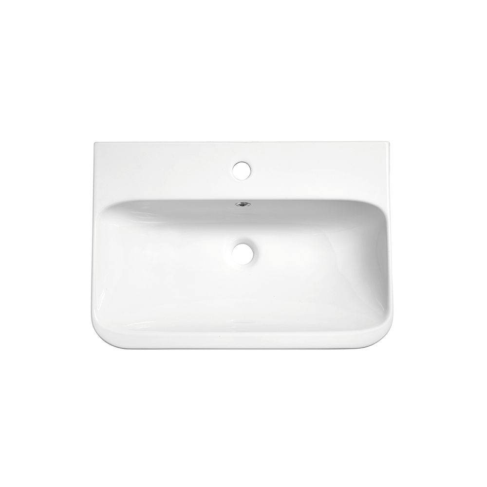 600 Ceramic basin with single tap hole slide image 600 Ceramic basin with single tap hole slide image