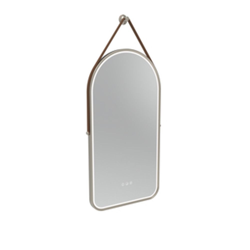 Alderbury 500 Arch Illuminated Mirror Nickel W Strap Br 1136538 slide image Alderbury 500 Arch Illuminated Mirror Nickel W Strap Br 1136538 slide image