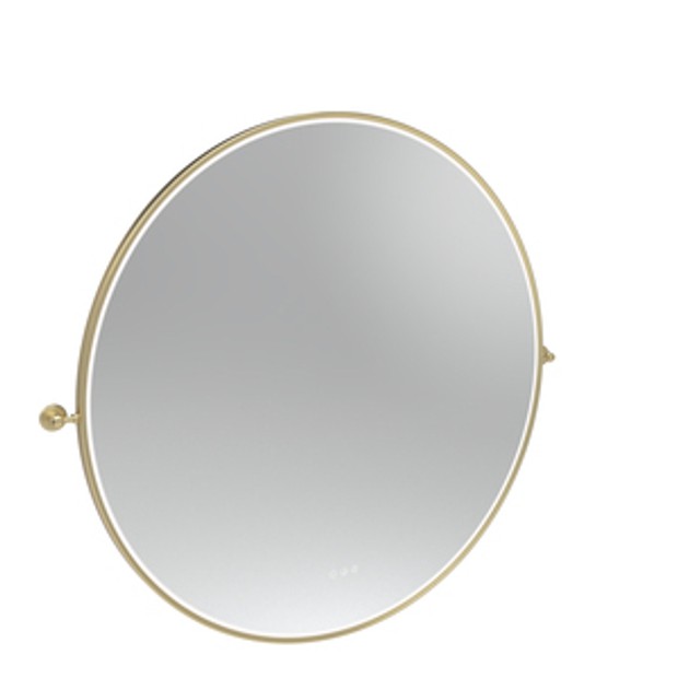 Alderbury 1000 Circular Illuminated Mirror Brass W Brackets 1136255 Alderbury 1000 Circular Illuminated Mirror Brass W Brackets 1136255