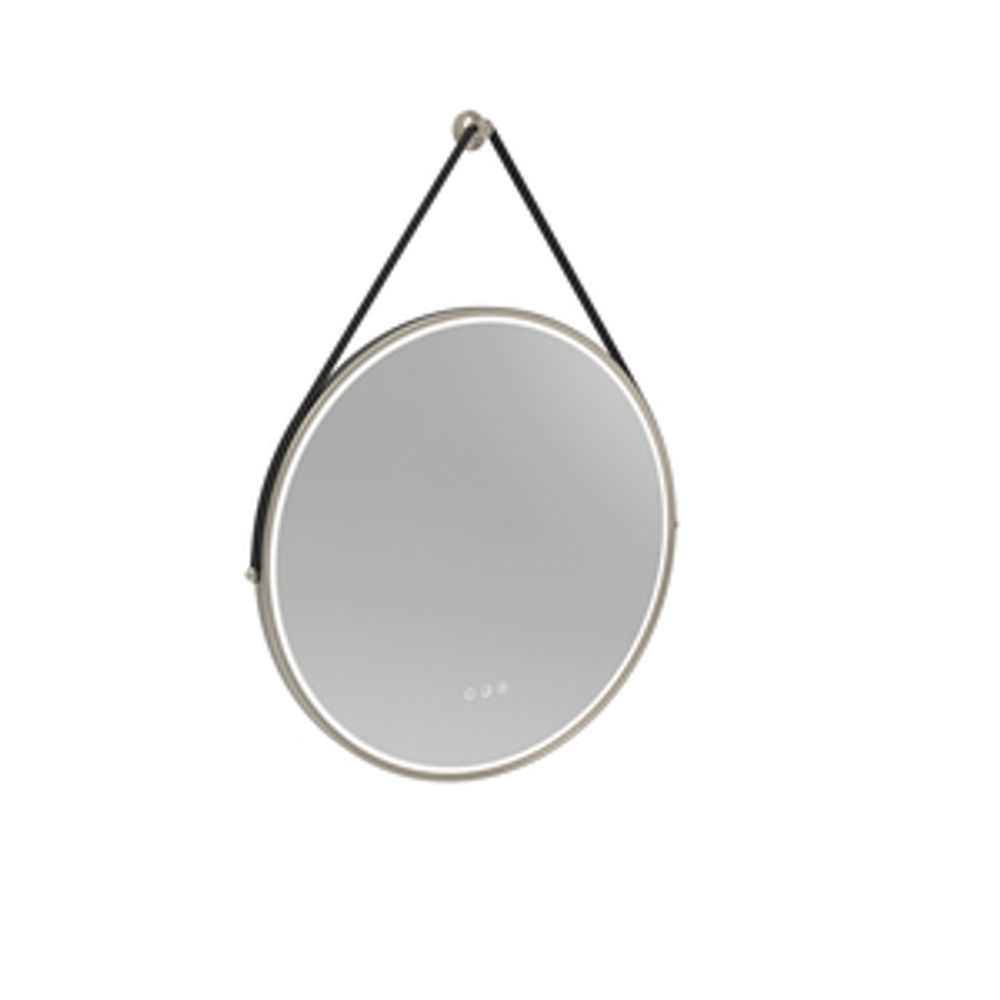 Alderbury 600 Circular Illuminated Mirror Nickel W Strap Bl 1136318 slide image Alderbury 600 Circular Illuminated Mirror Nickel W Strap Bl 1136318 slide image
