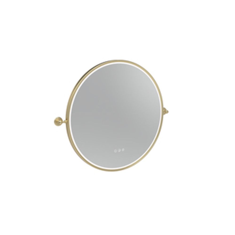 Alderbury 600 Circular Illuminated Mirror Brass W Brackets 1136414 slide image Alderbury 600 Circular Illuminated Mirror Brass W Brackets 1136414 slide image