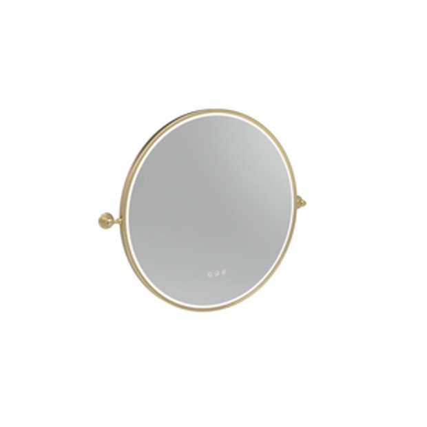 Alderbury 600 Circular Illuminated Mirror Brass W Brackets 1136414 Alderbury 600 Circular Illuminated Mirror Brass W Brackets 1136414