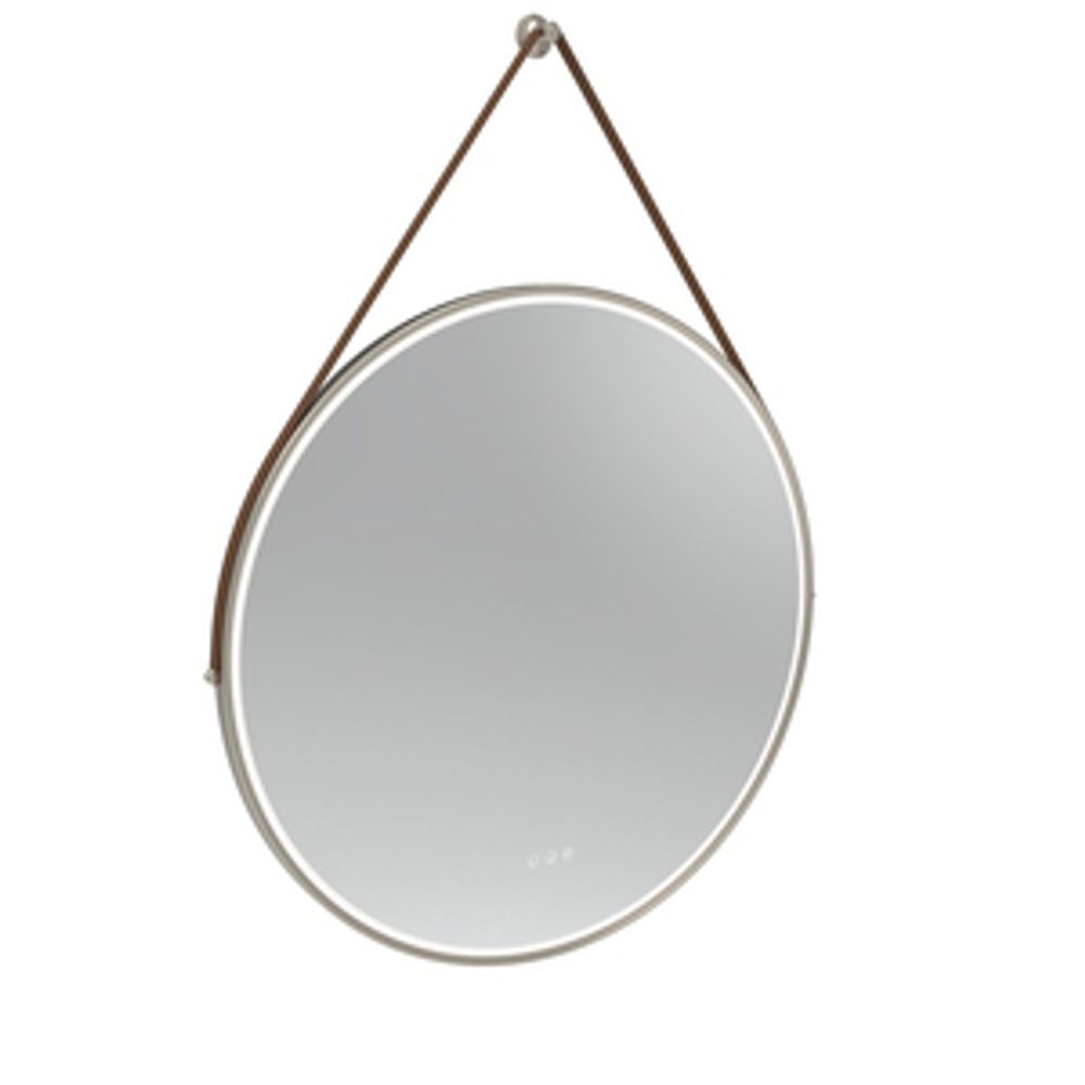 Alderbury 800 Circular Illuminated Mirror Nickel W Strap Br 1136294 slide image Alderbury 800 Circular Illuminated Mirror Nickel W Strap Br 1136294 slide image