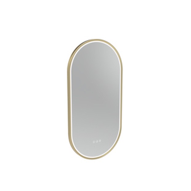 Alderbury 400 Pill Illuminated Mirror Brass 1136317 Alderbury 400 Pill Illuminated Mirror Brass 1136317